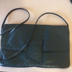 Vintage navy leather rectangular crossbody